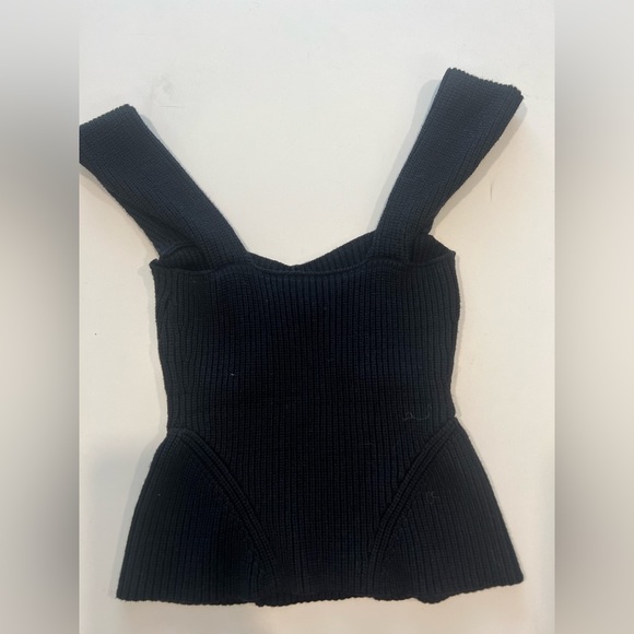 Staud Kira top sweater sleeveless top sweetheart neckline black - Picture 3 of 5